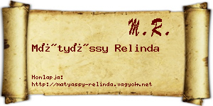Mátyássy Relinda névjegykártya
